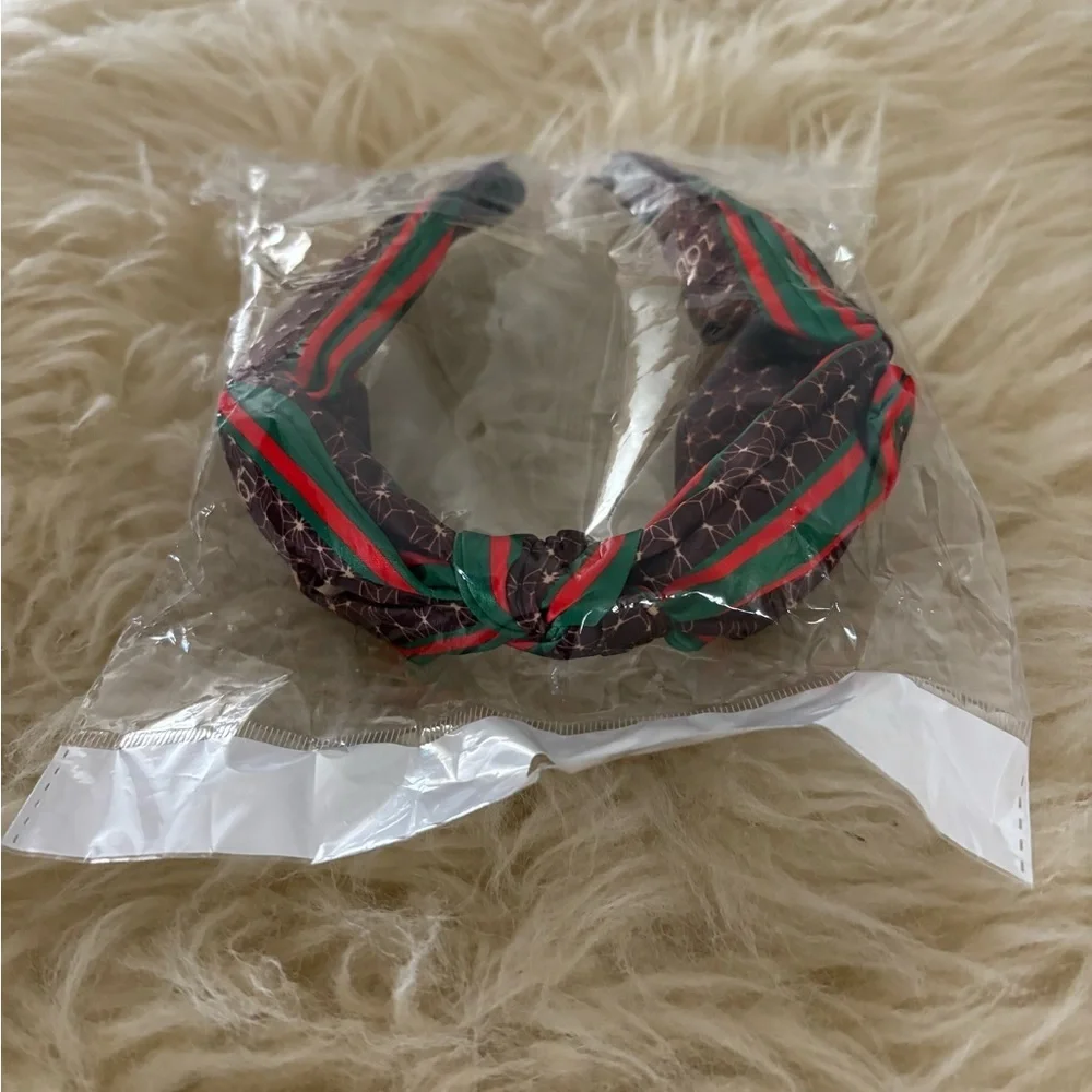 NWT Louis Vuitton Brown and Green Hairband